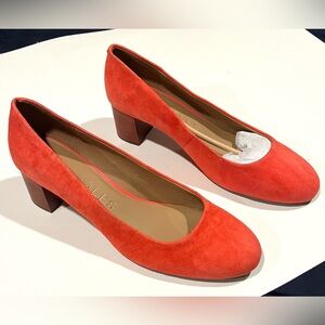 🧡 Aerosoles Orange Suede Heels size 12